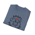 Adopt Don’t Shop T-Shirt — Cute Rescue Pet Love Tee (Cat, Dog & Bunny)