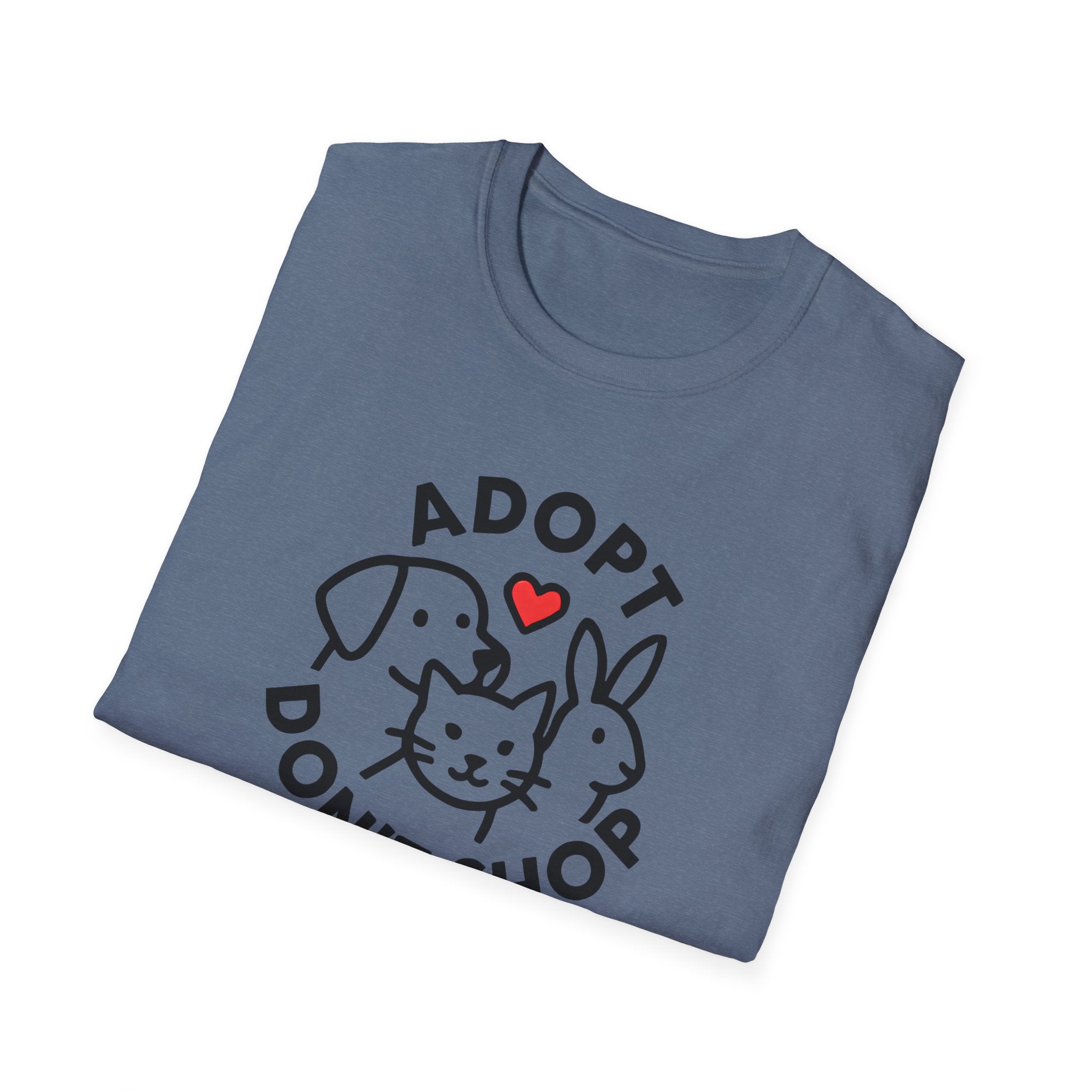 Adopt Don’t Shop T-Shirt — Cute Rescue Pet Love Tee (Cat, Dog & Bunny)