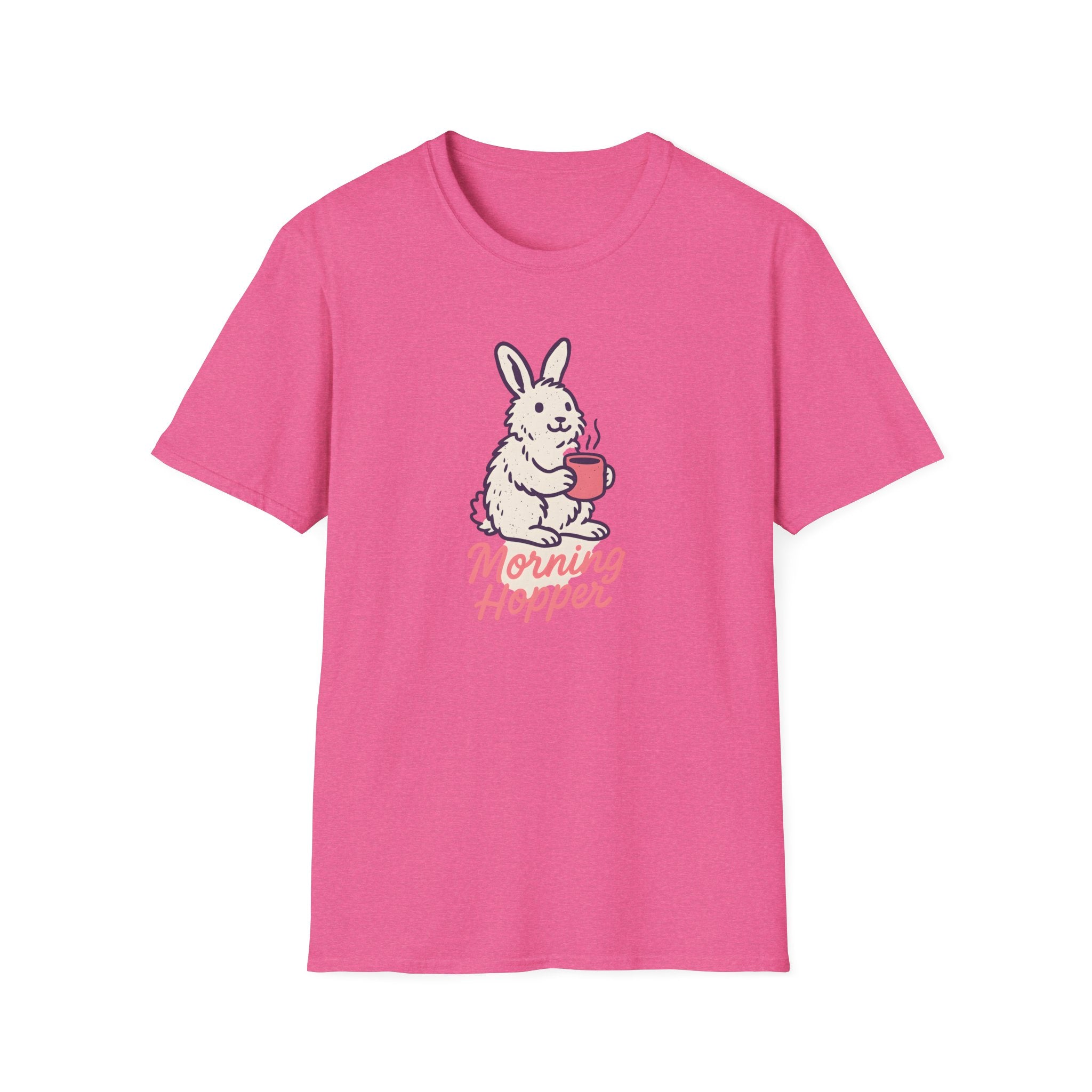 Morning Hopper Bunny T-Shirt — Cute Coffee Rabbit Tee