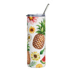 Pineapple & Watermelon Floral 20oz Stainless Tumbler