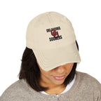 Distressed Embroidered OU Sooners Dad Hat — Vintage Oklahoma Baseball Cap