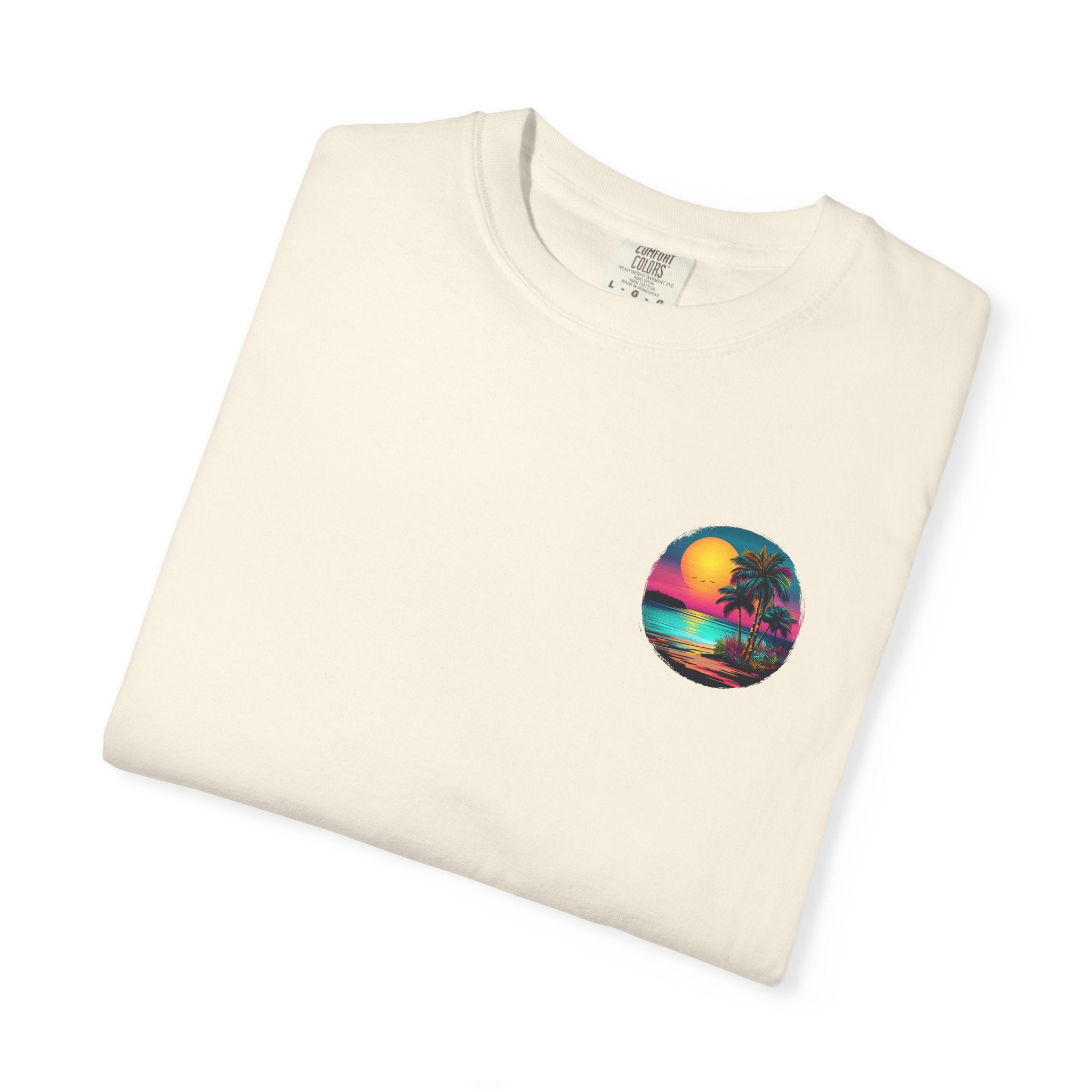 Sunset Sand T-Shirt — Palm Tree Beach Graphic Tee