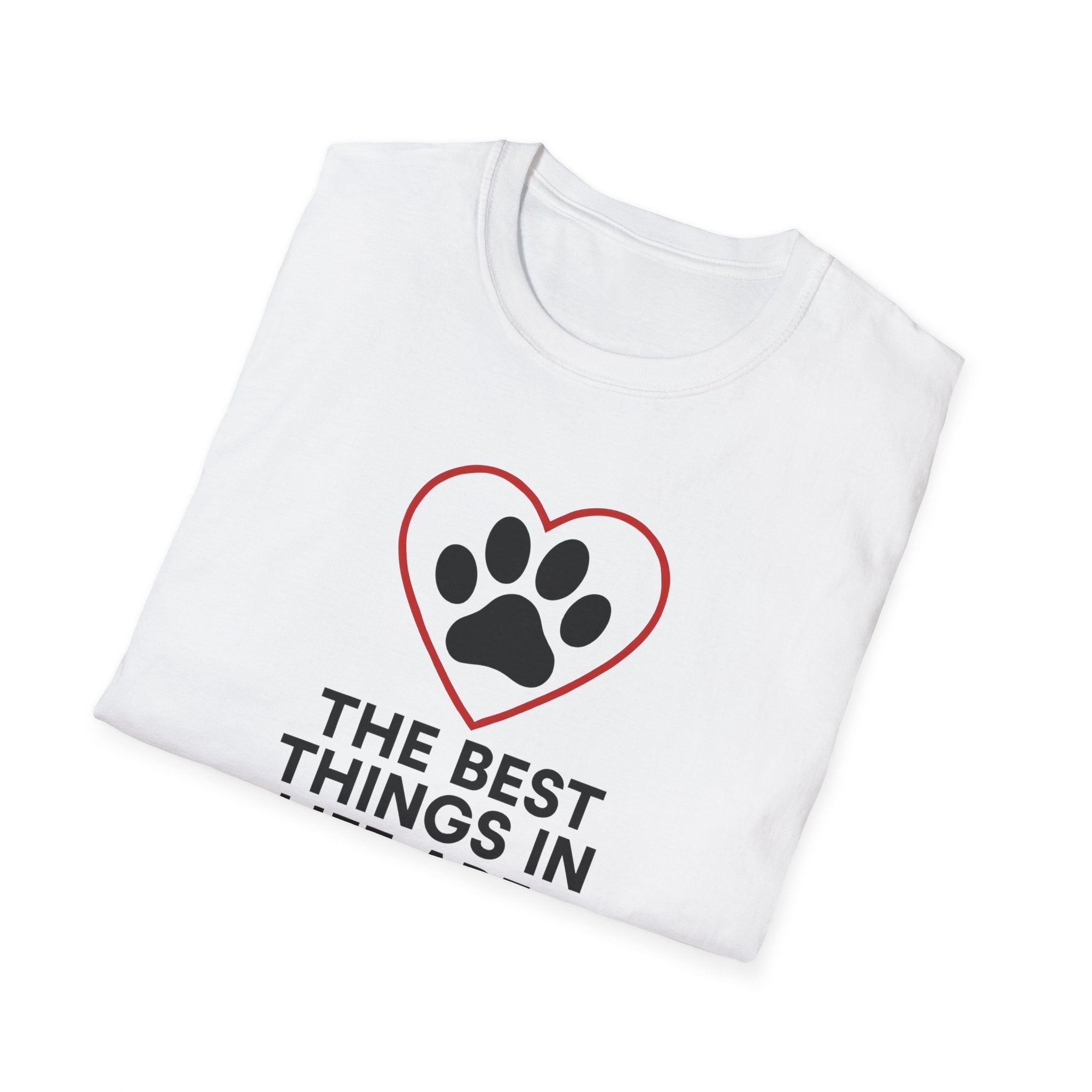 Dog Lover T-Shirt — “The Best Things in Life Are Furry” Paw Heart Tee
