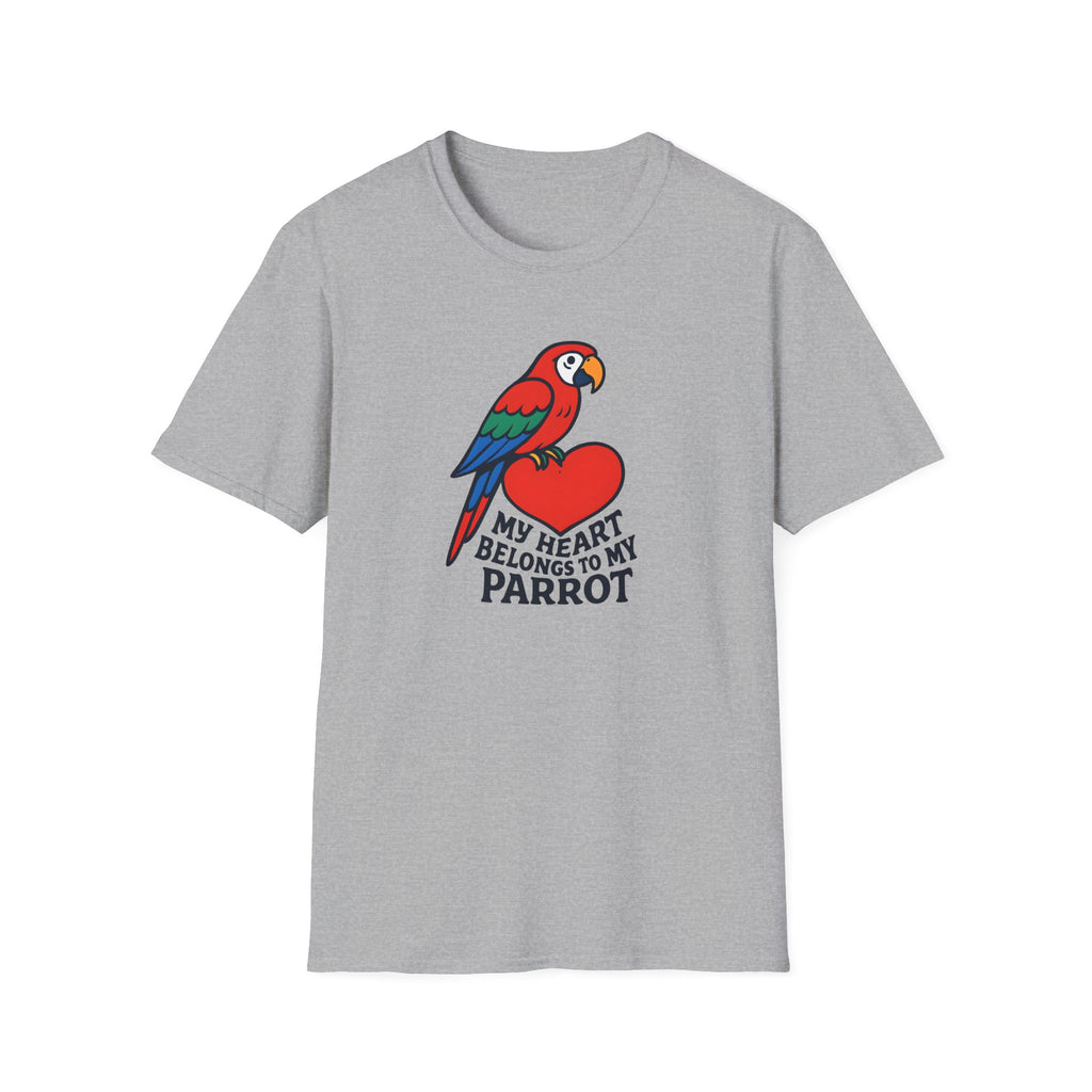 Parrot Lover T-Shirt — "My Heart Belongs to My Parrot" Graphic Tee