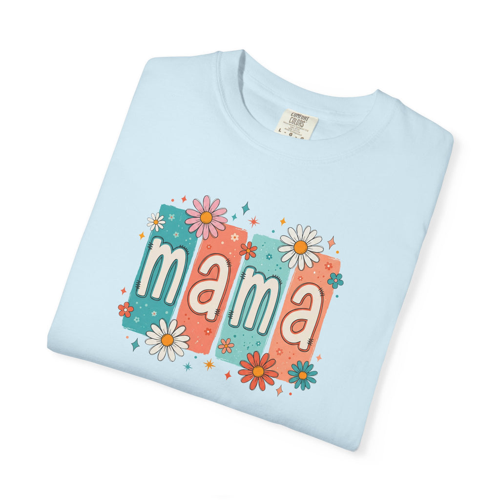 Mama Floral Tee — Retro Block Letter Mother's Day T-Shirt