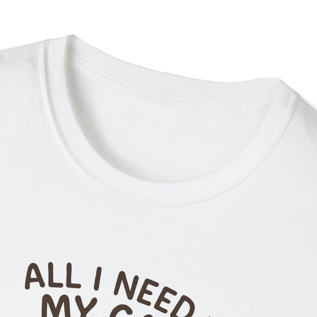 Cat and Coffee T‑Shirt — "All I Need Is My Cat and Coffee" Cute Cat in Mug Tee