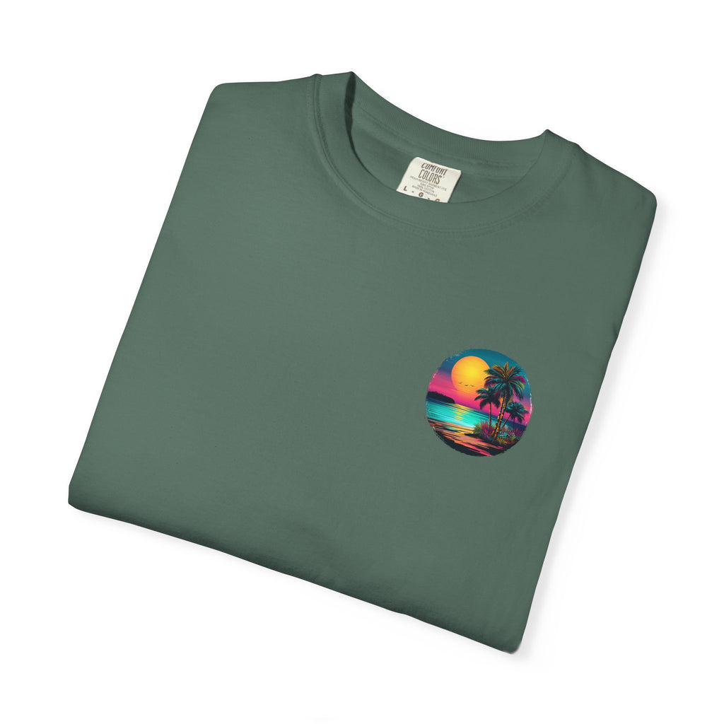 Sunset Sand T-Shirt — Palm Tree Beach Graphic Tee