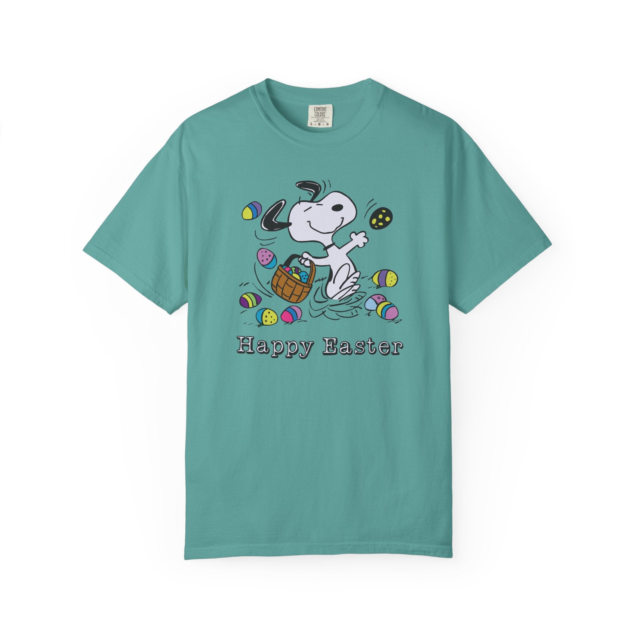 Easter Snoopy T-Shirt — "Happy Easter" Cartoon Egg Hunt Tee