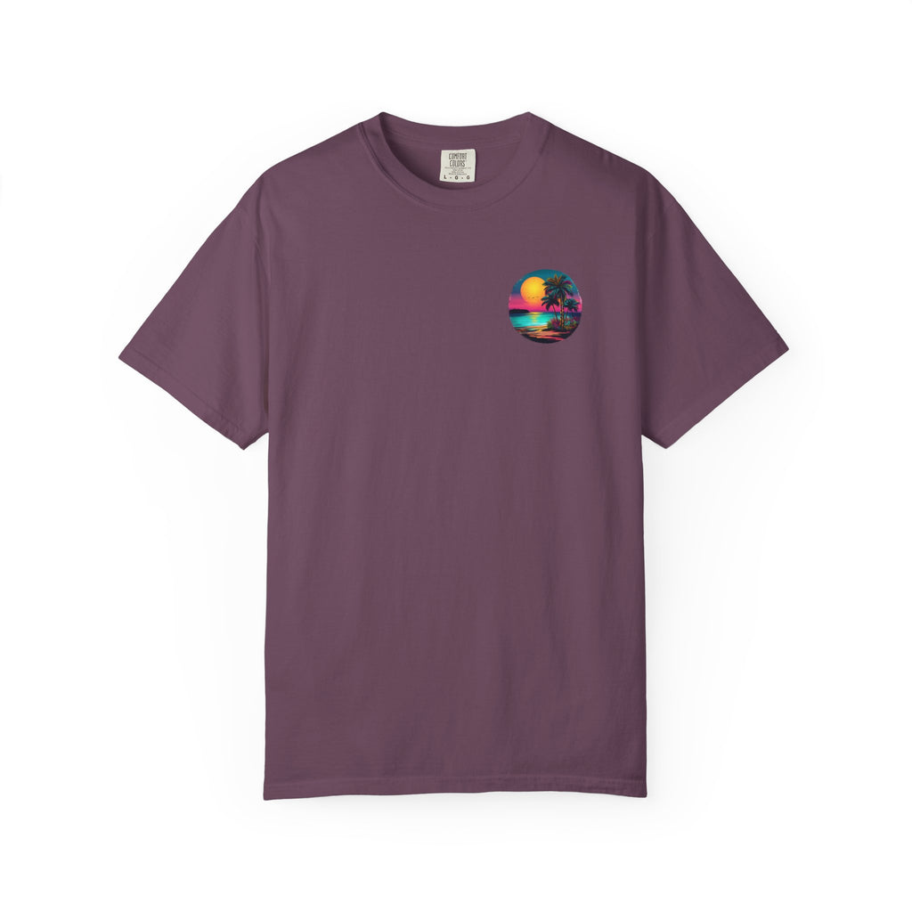 Sunset Sand T-Shirt — Palm Tree Beach Graphic Tee
