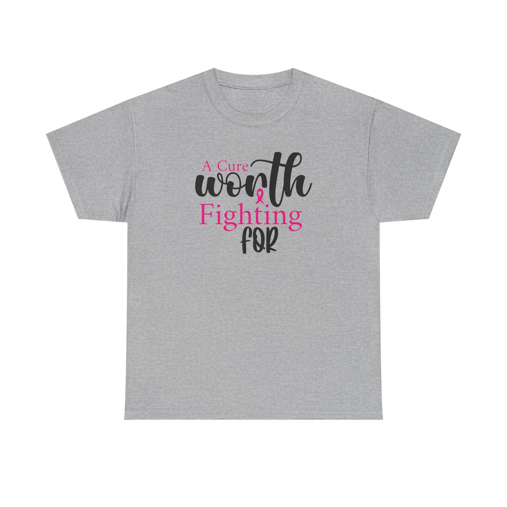 Breast Cancer Support T-Shirt — "Worth Fighting For" Pink Ribbon Tee