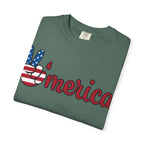 'Merica Peace Sign T-Shirt — Patriotic USA Flag Graphic Tee for 4th of July