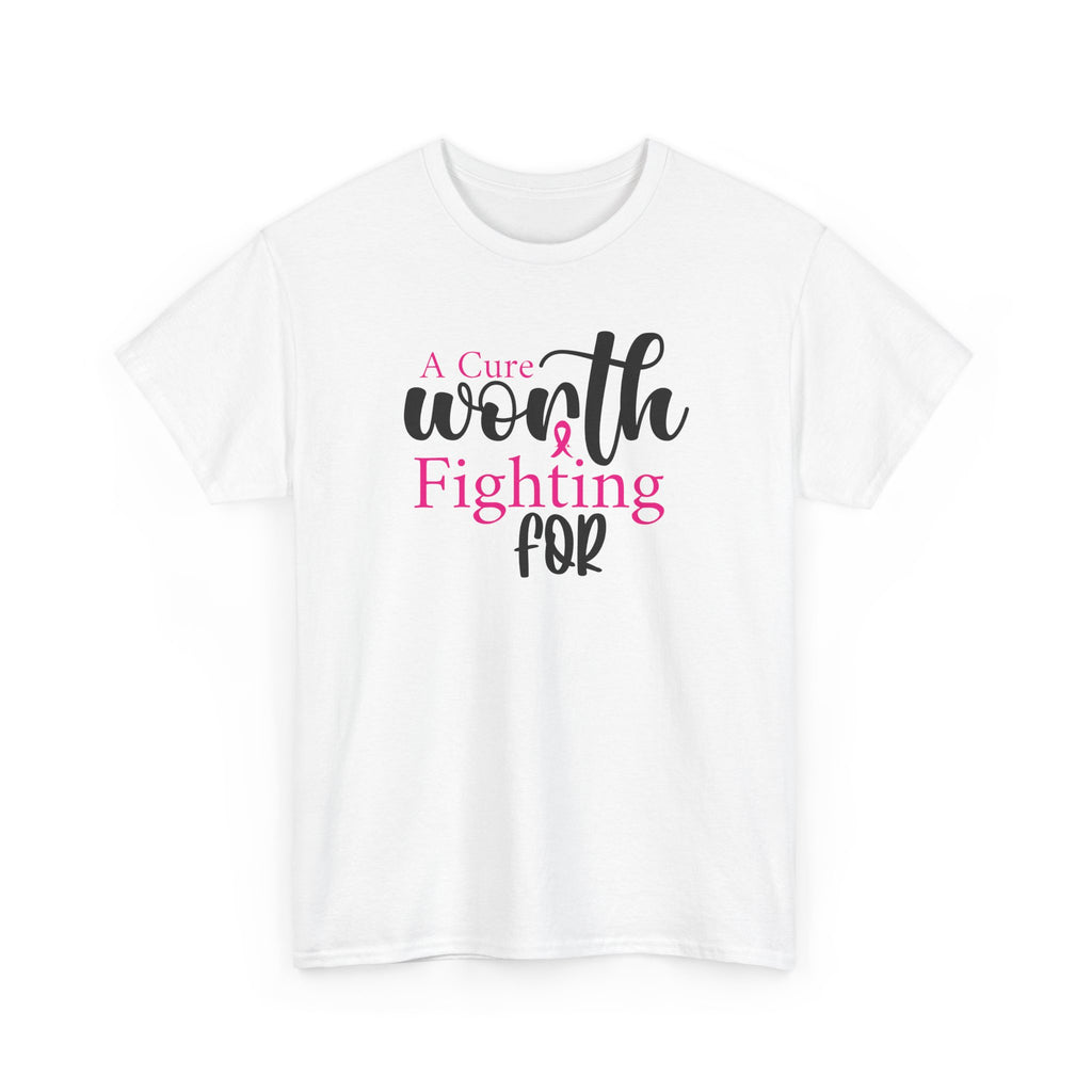 Breast Cancer Support T-Shirt — "Worth Fighting For" Pink Ribbon Tee