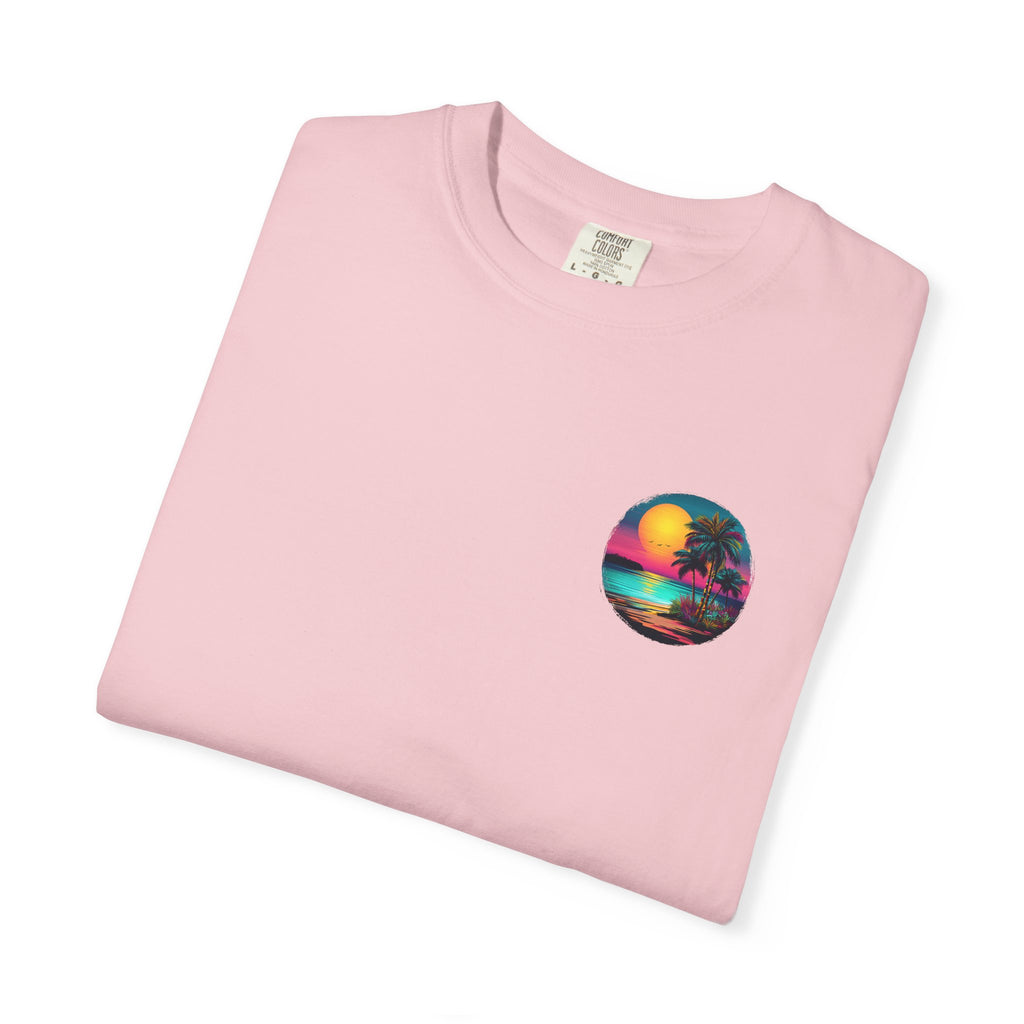 Sunset Sand T-Shirt — Palm Tree Beach Graphic Tee