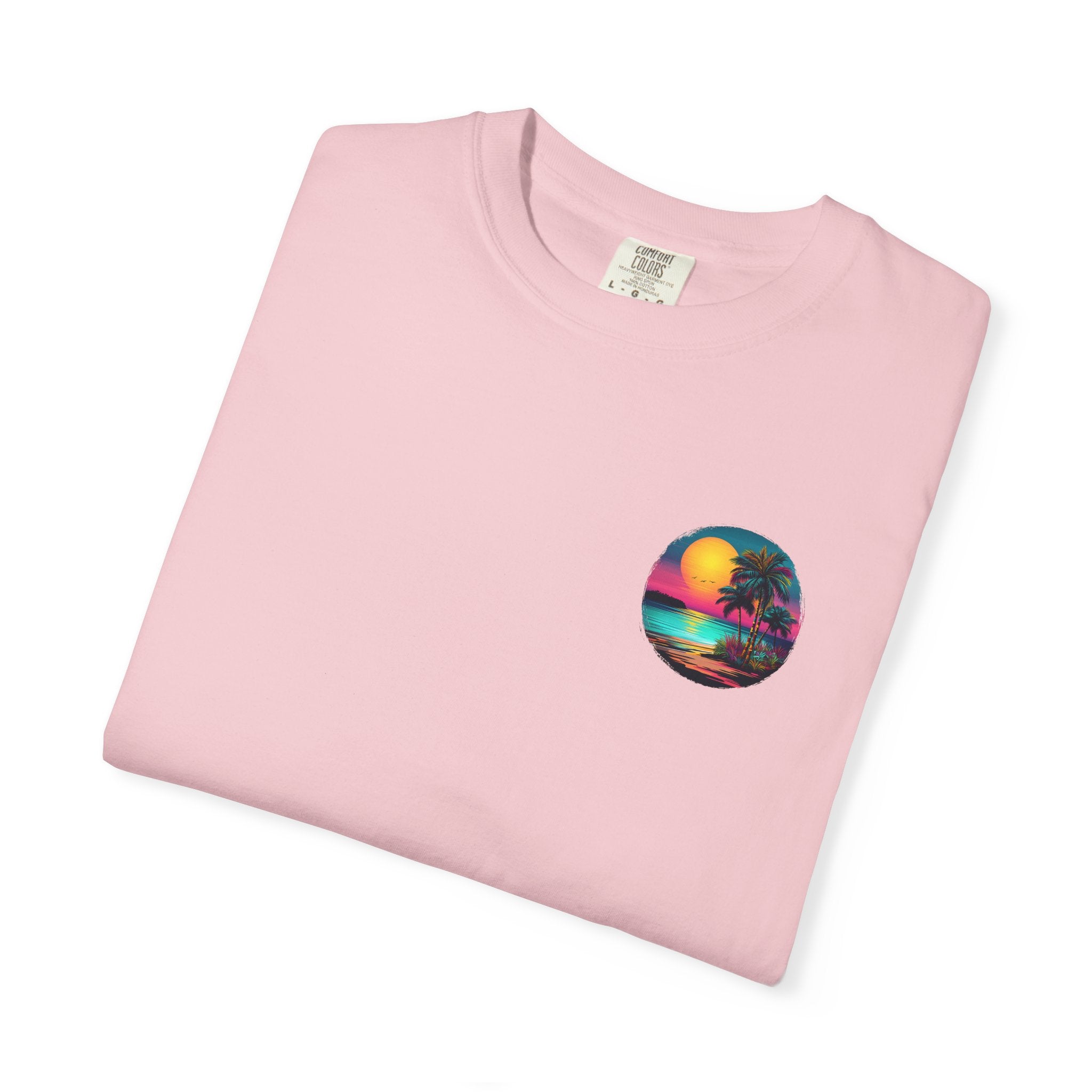 Sunset Sand T-Shirt — Palm Tree Beach Graphic Tee