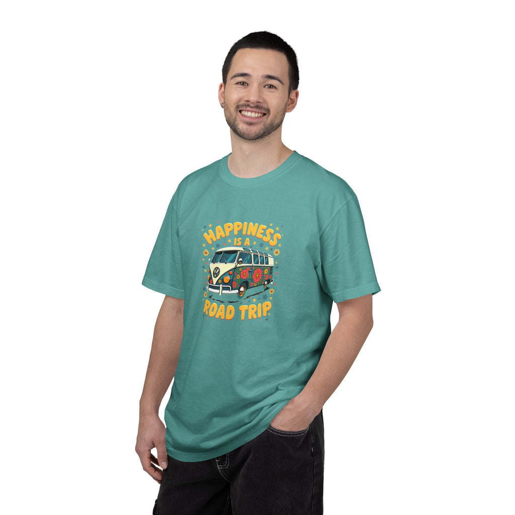 Road Trip T-Shirt — "Happiness Is A Road Trip" Vintage Camper Tee