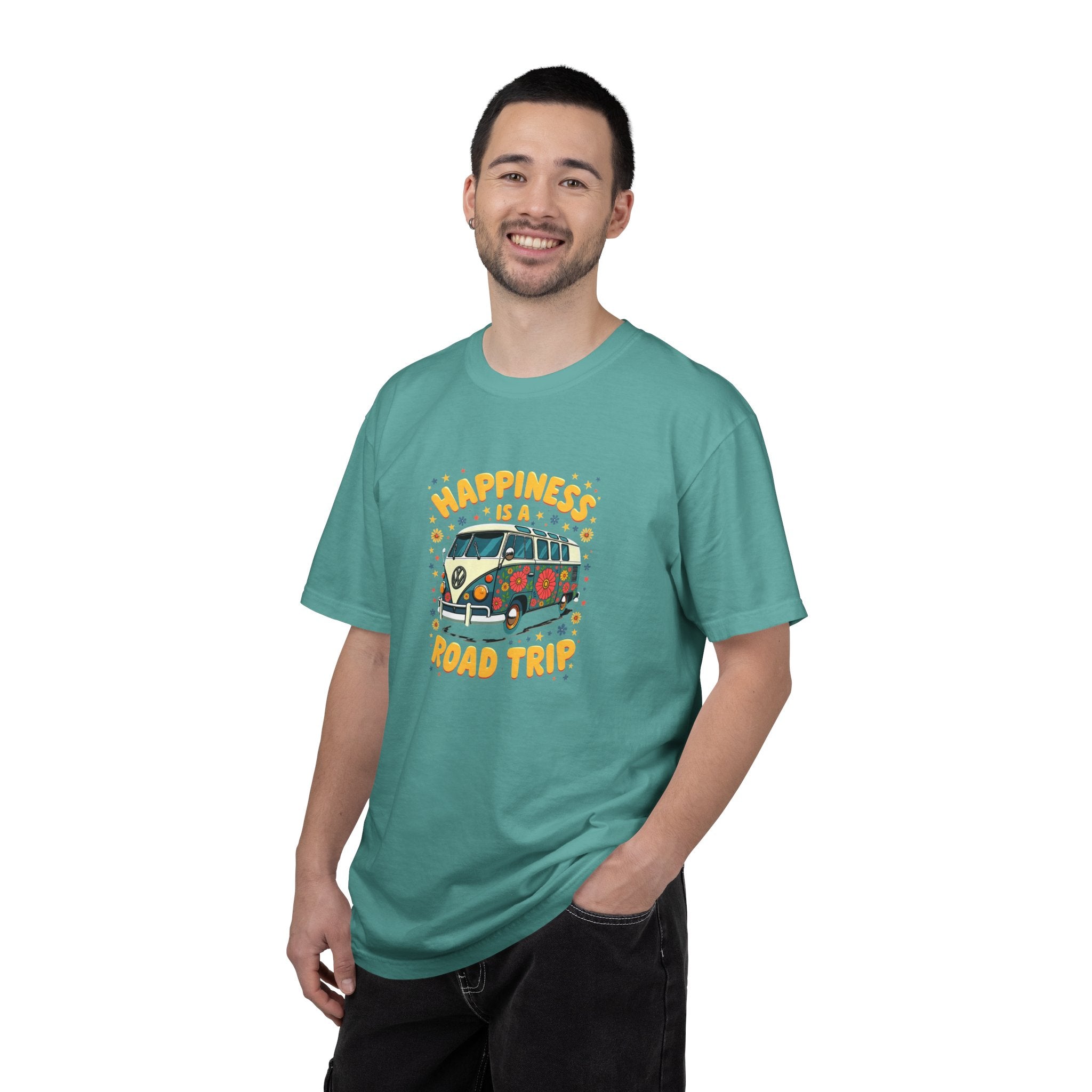 Road Trip T-Shirt — "Happiness Is A Road Trip" Vintage Camper Tee