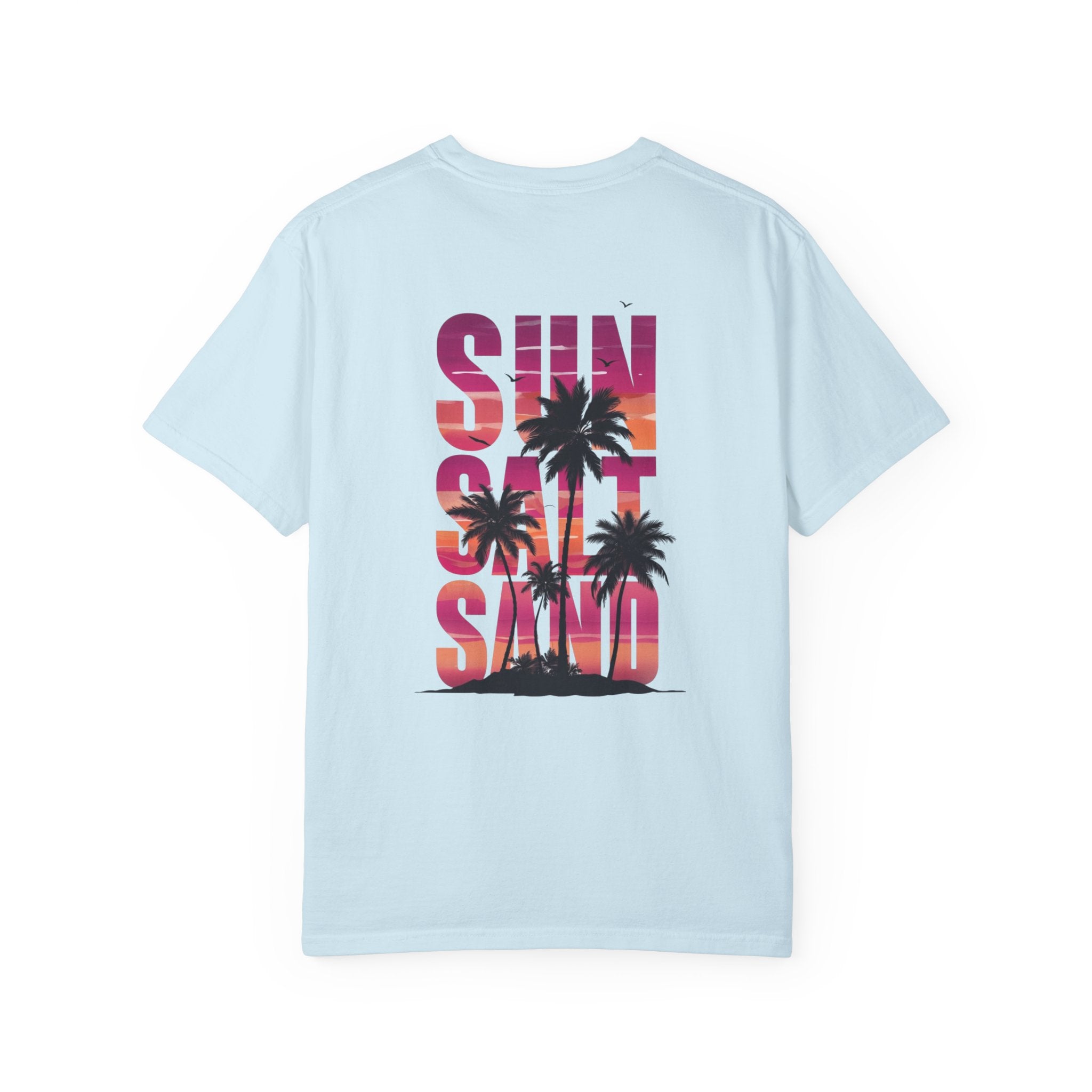 Sunset Sand T-Shirt — Palm Tree Beach Graphic Tee
