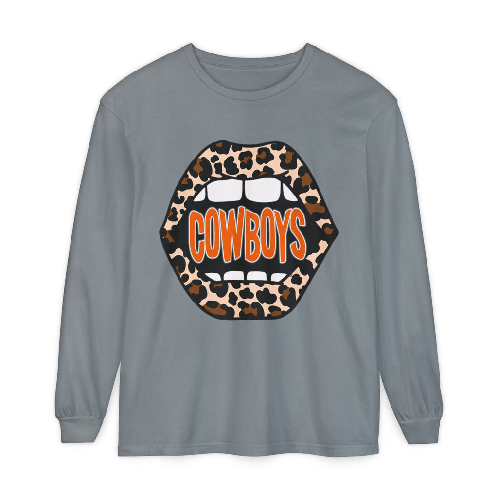 Cowboys Leopard Lips Long Sleeve Tee