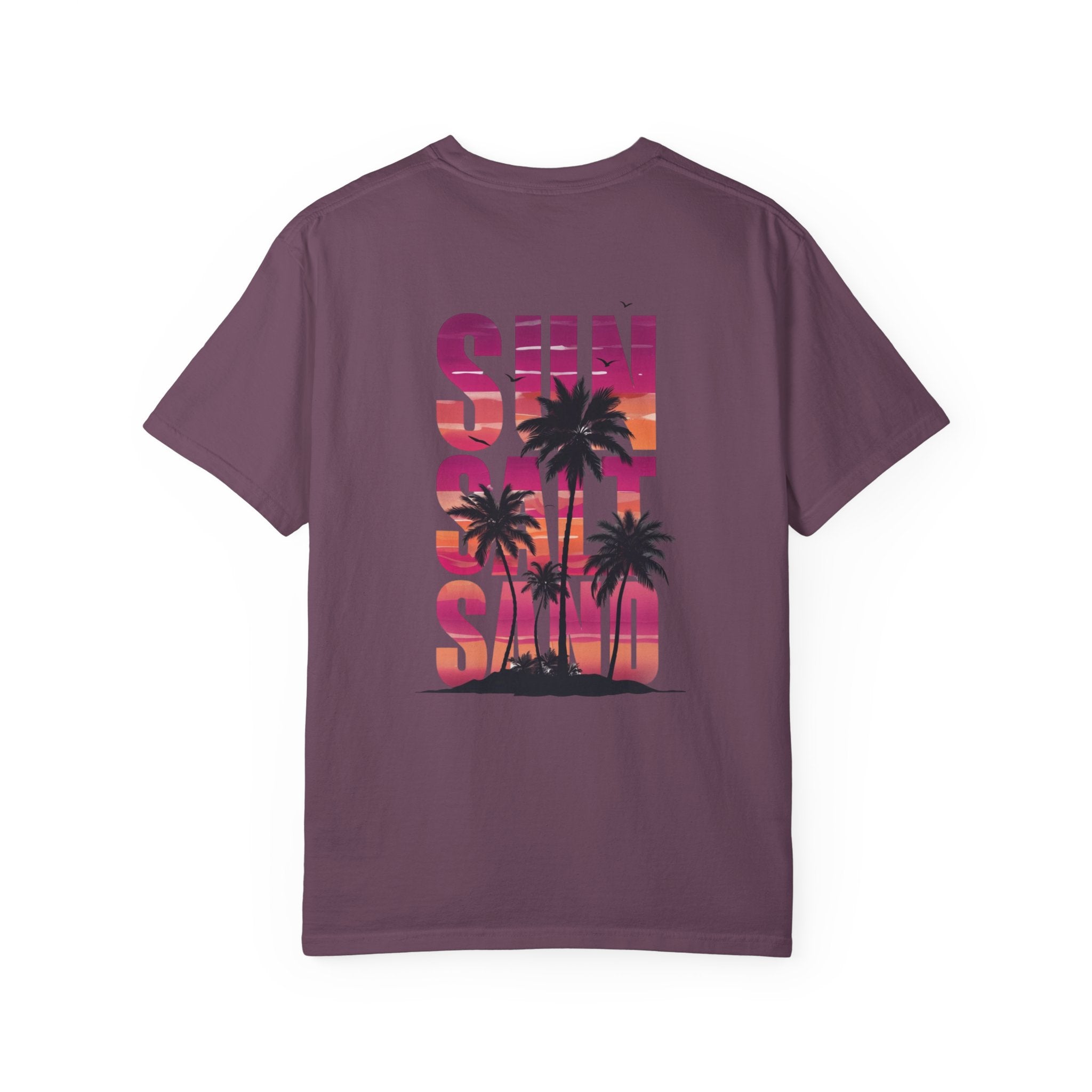 Sunset Sand T-Shirt — Palm Tree Beach Graphic Tee