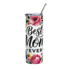 Best Mom Ever Stainless Steel Tumbler - 20oz Floral Travel Cup