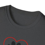 Dog Lover T-Shirt — “The Best Things in Life Are Furry” Paw Heart Tee