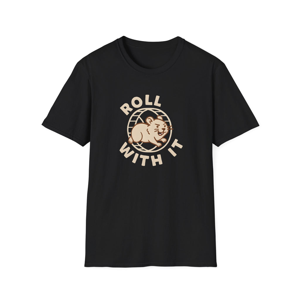 T-Shirt — "Roll With It" Cute Hamster Graphic Tee