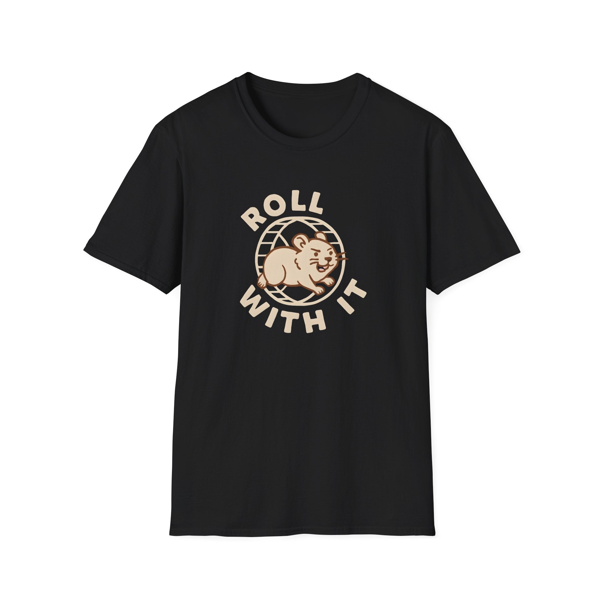 T-Shirt — "Roll With It" Cute Hamster Graphic Tee