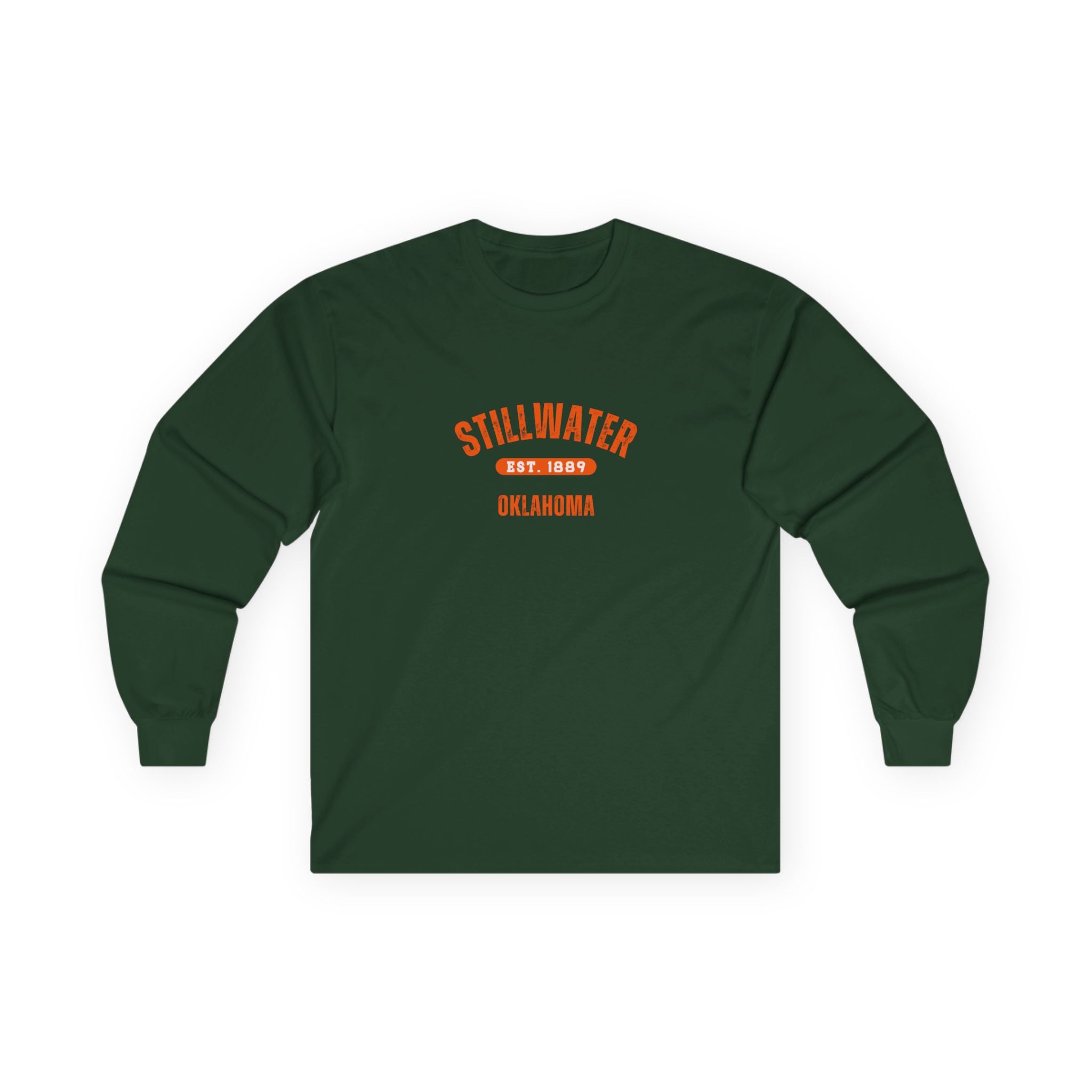 Stillwater Oklahoma Long Sleeve Tee — Vintage Campus Shirt
