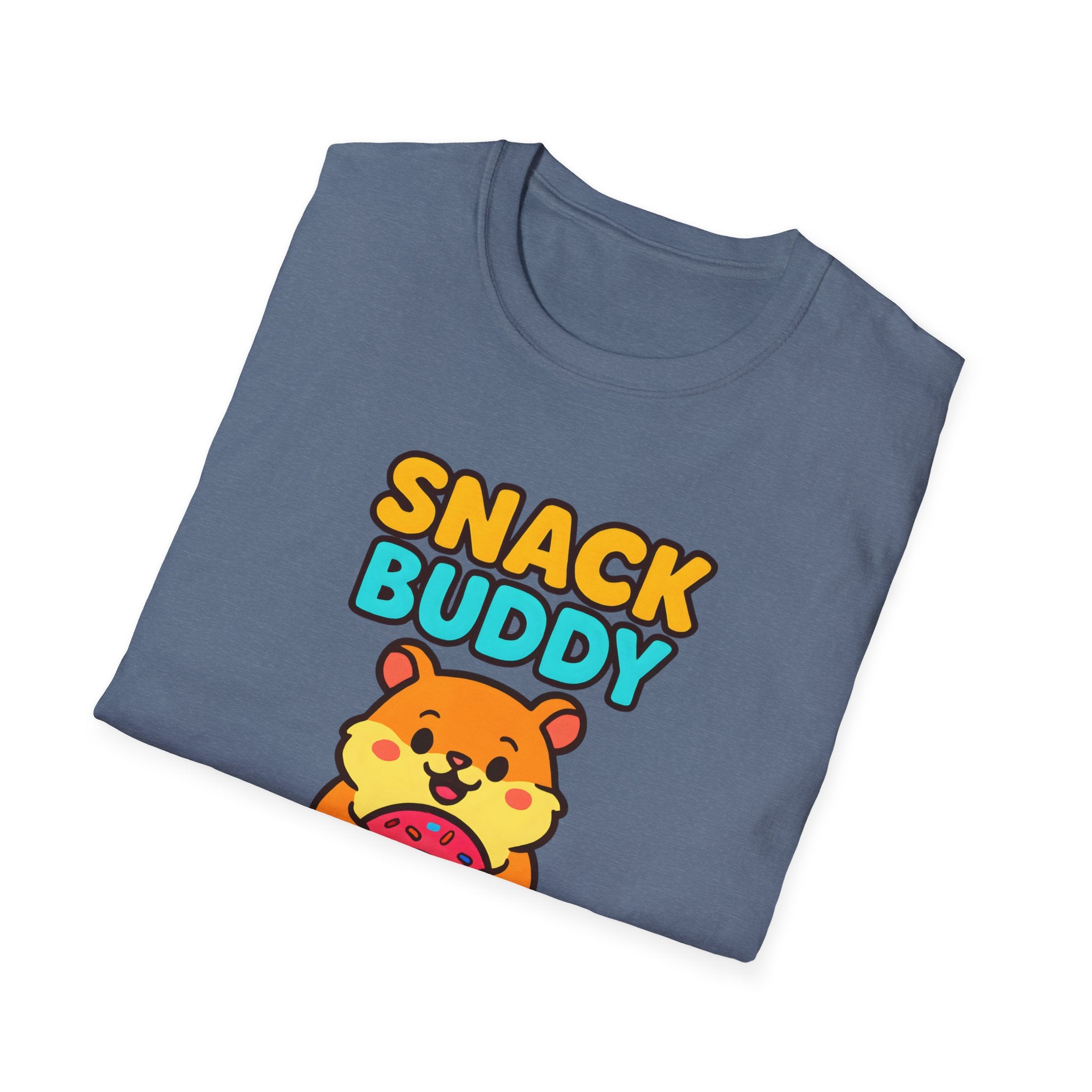 Snack Buddy T‑Shirt — Cute Cartoon Hamster Holding Donut