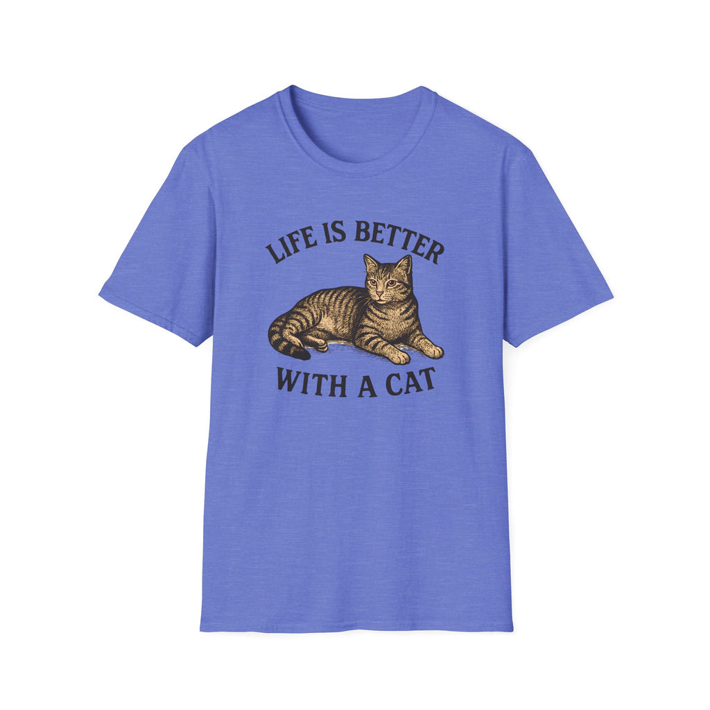 Life Is Better With a Cat T-Shirt — Vintage Tabby Cat Tee for Cat Lovers