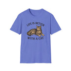 Life Is Better With a Cat T-Shirt — Vintage Tabby Cat Tee for Cat Lovers
