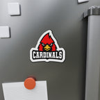 Cardinals Mascot Die-Cut Magnet — School Team Logo Refrigerator Sticker