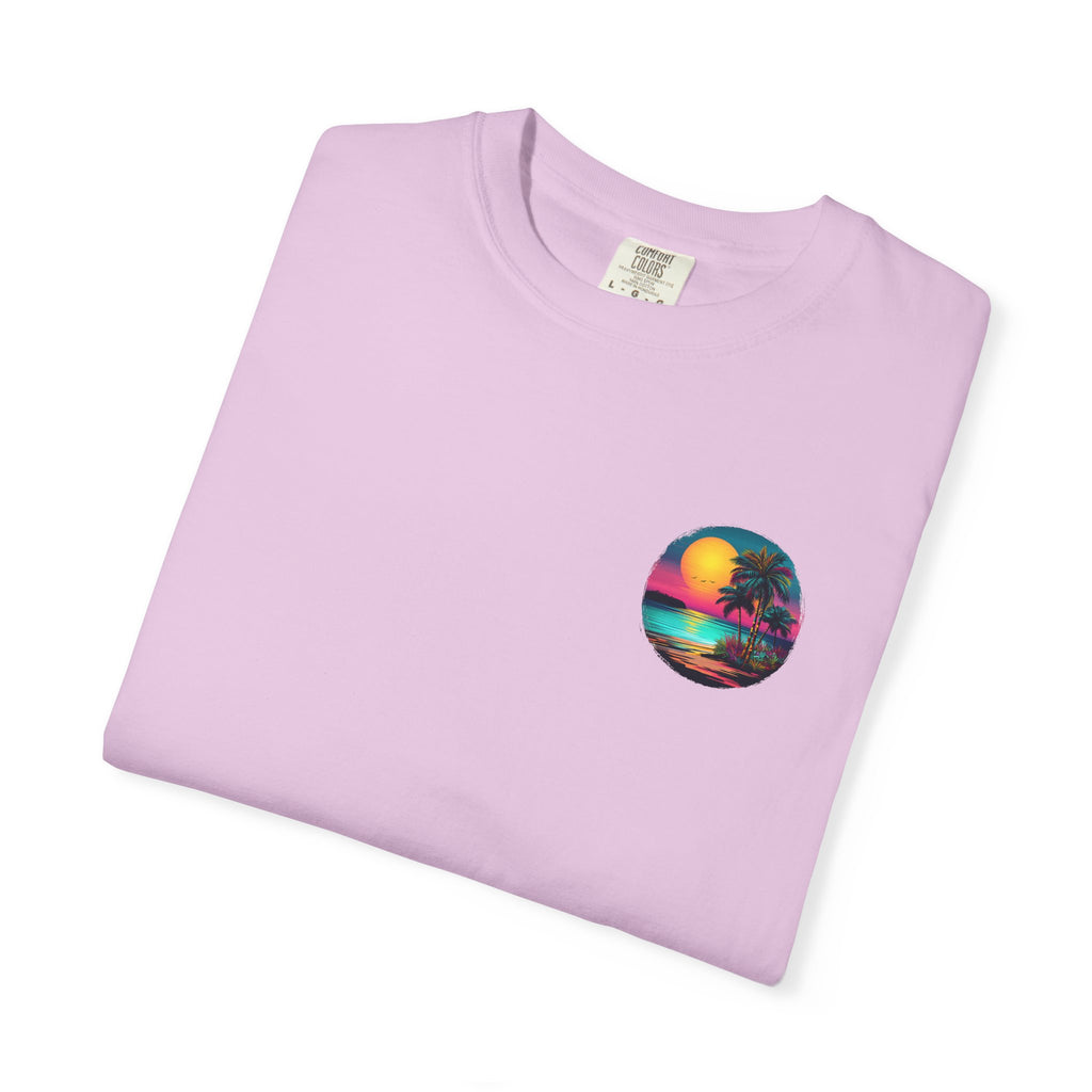 Sunset Sand T-Shirt — Palm Tree Beach Graphic Tee