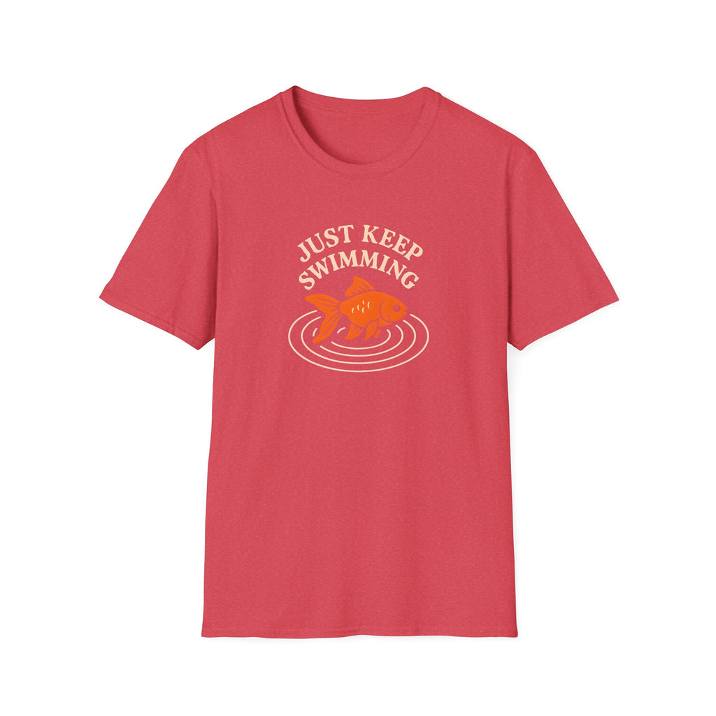 T‑Shirt — "Just Keep Swimming" Orange Fish Graphic Tee