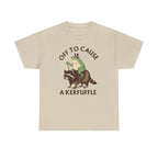 Off to Cause a Kerfuffle T-Shirt — Funny Frog Riding Raccoon Graphic Tee