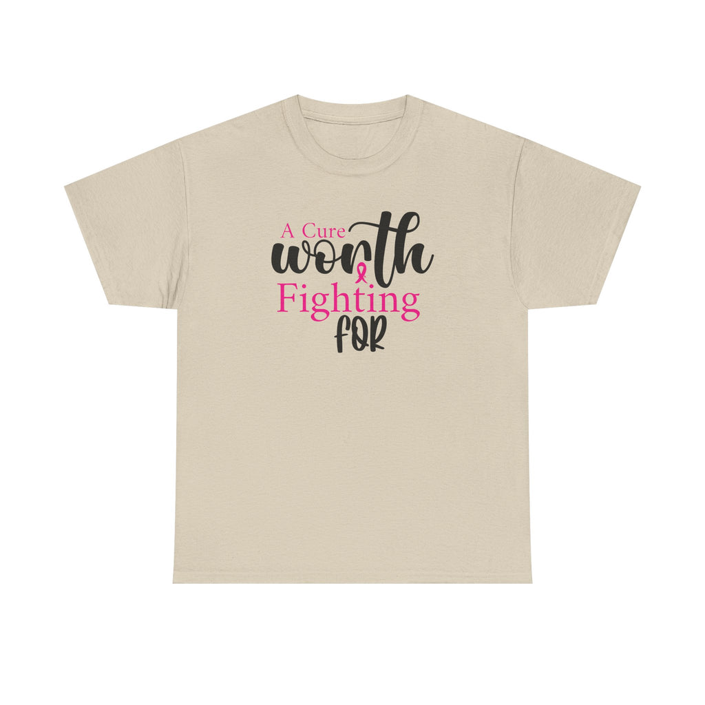 Breast Cancer Support T-Shirt — "Worth Fighting For" Pink Ribbon Tee