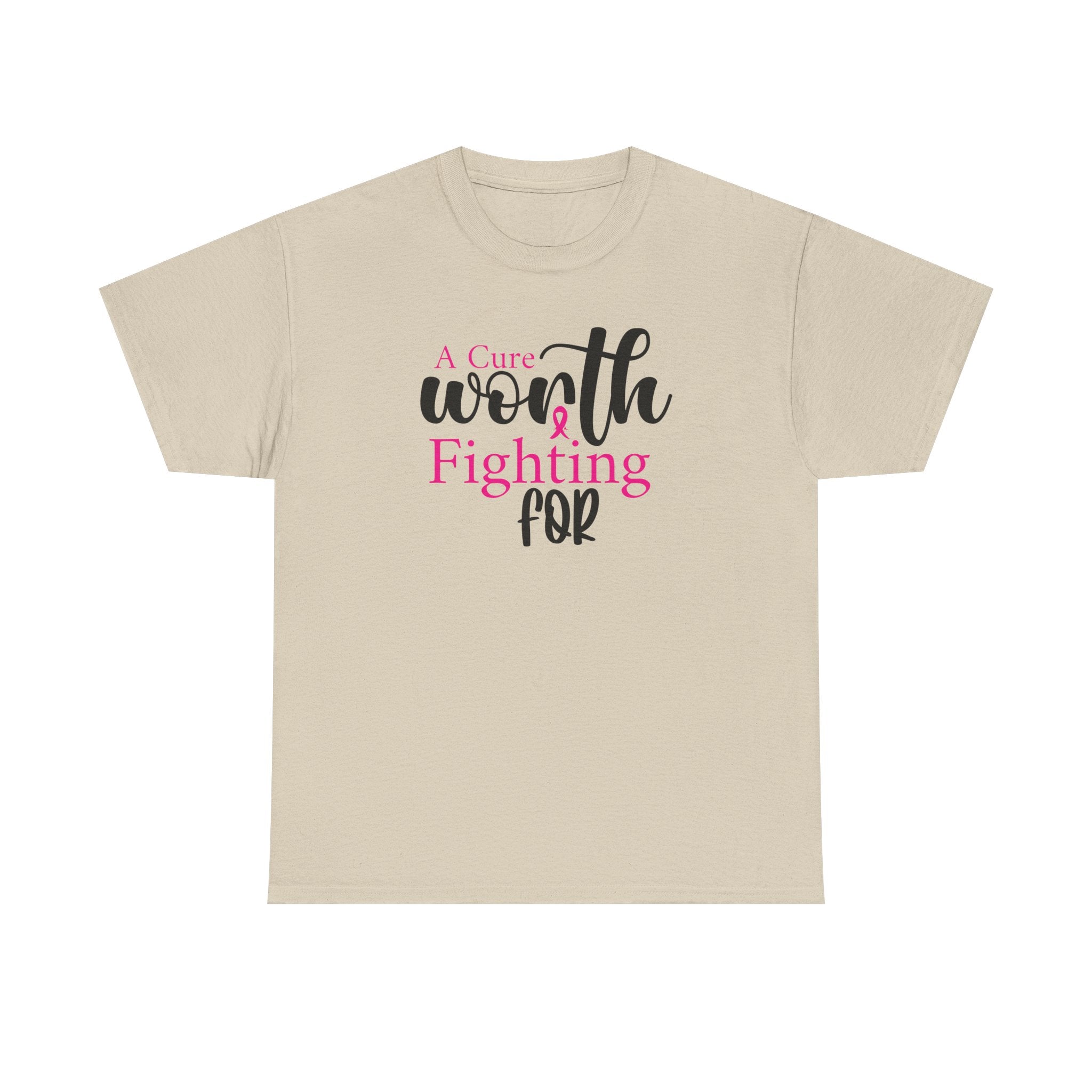 Breast Cancer Support T-Shirt — "Worth Fighting For" Pink Ribbon Tee