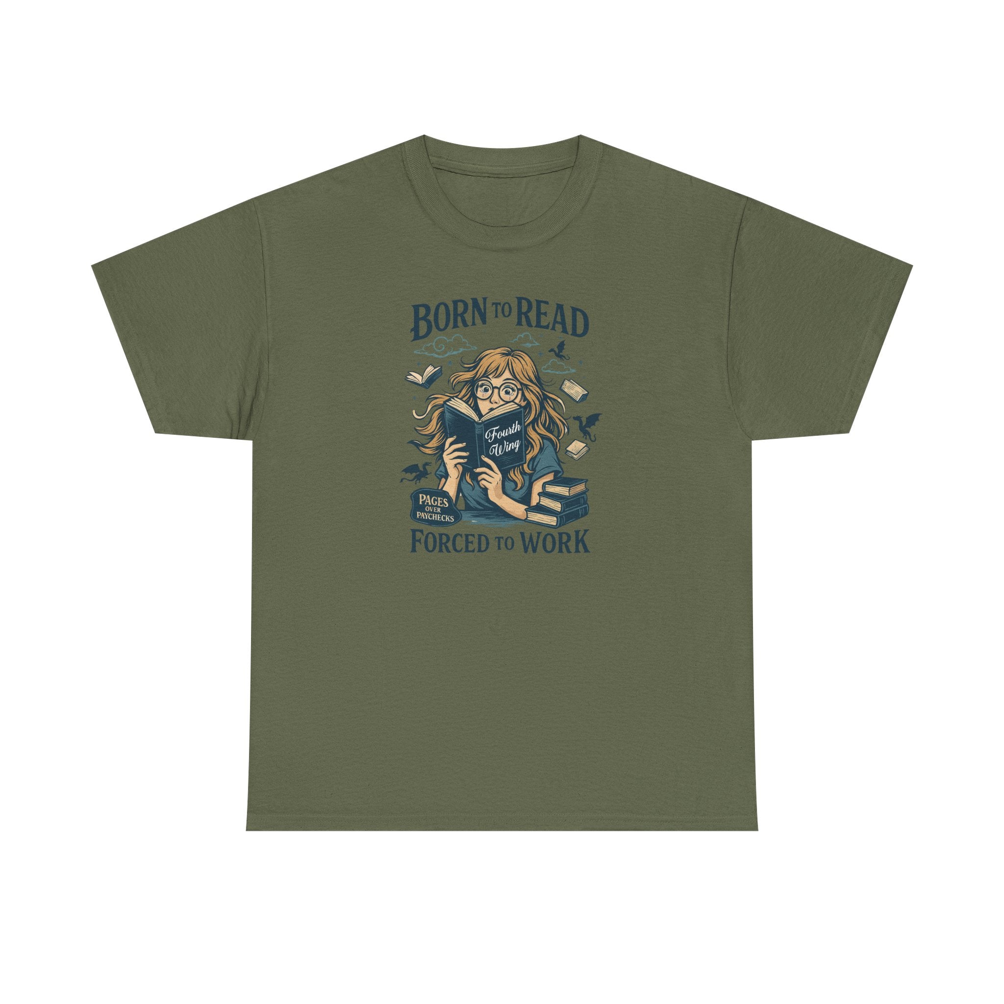 "Born to Read, Forced to Work" Book Lover Graphic Tee