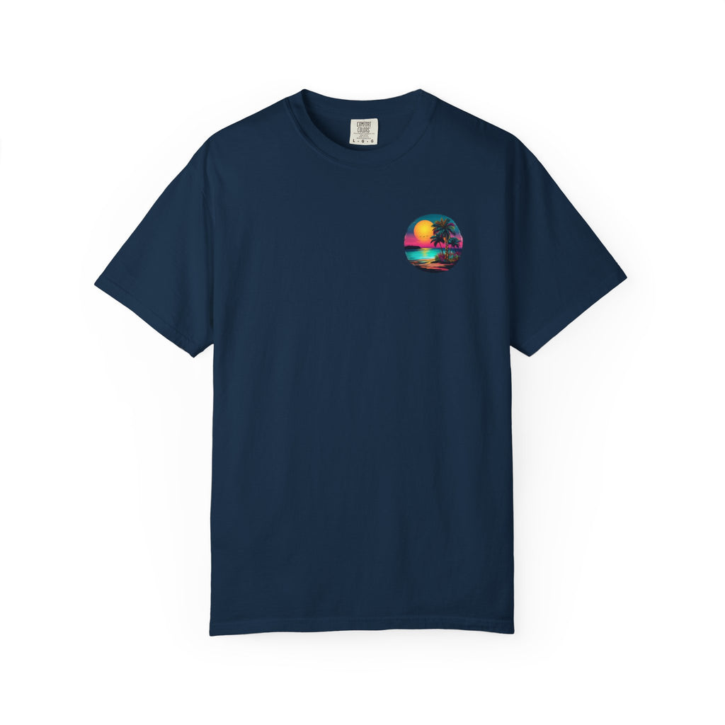 Sunset Sand T-Shirt — Palm Tree Beach Graphic Tee