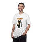 Coffee Cat T-Shirt — Cute Black Cat Holding Coffee Graphic Tee