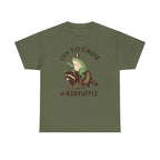 Off to Cause a Kerfuffle T-Shirt — Funny Frog Riding Raccoon Graphic Tee