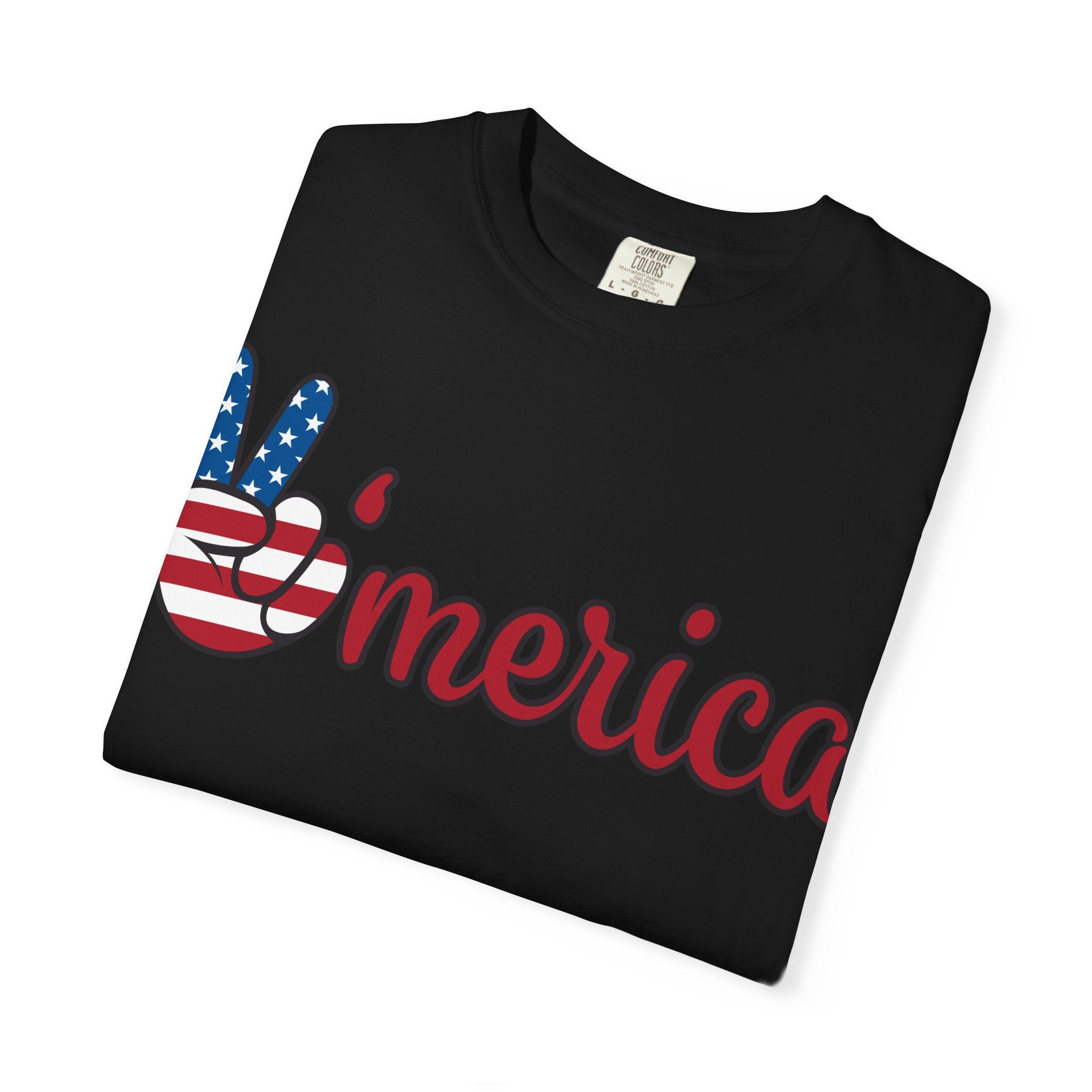 'Merica Peace Sign T-Shirt — Patriotic USA Flag Graphic Tee for 4th of July