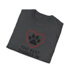 Dog Lover T-Shirt — “The Best Things in Life Are Furry” Paw Heart Tee