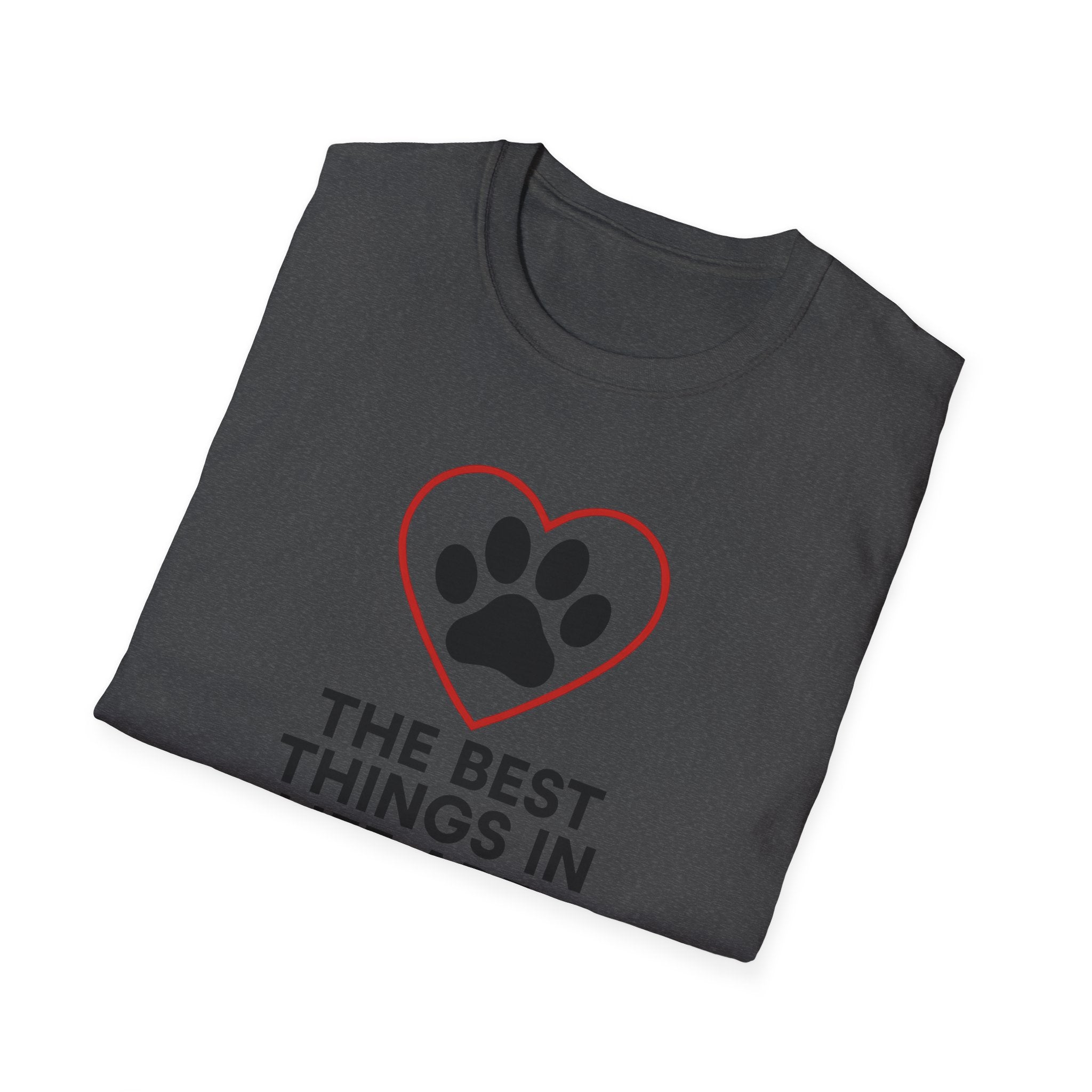 Dog Lover T-Shirt — “The Best Things in Life Are Furry” Paw Heart Tee