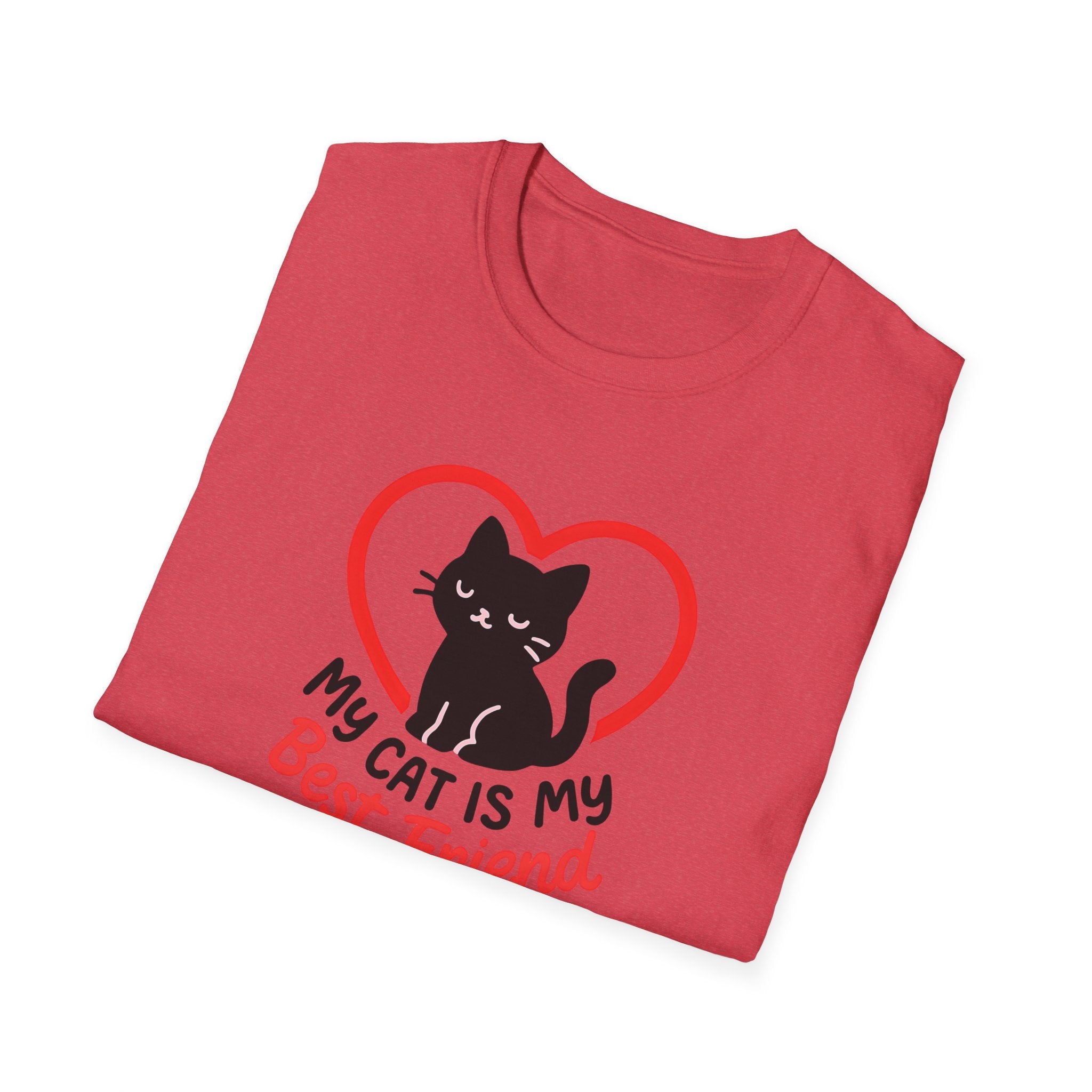 My Cat Is My Best Friend T-Shirt — Cute Cat Heart Graphic Tee for Cat Lovers