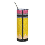20oz Pencil Glitter Stainless Steel Tumbler Teacher Gift