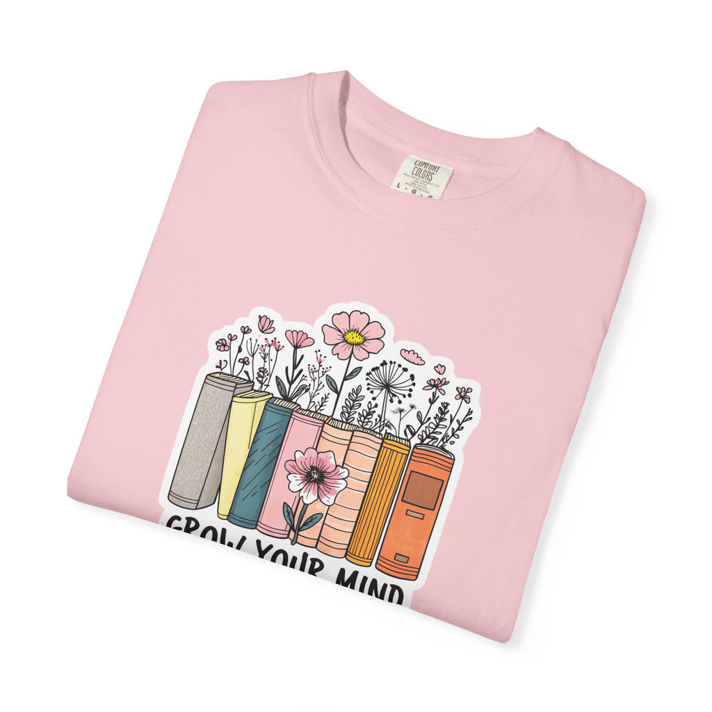 Grow Your Mind Book Stack T-Shirt