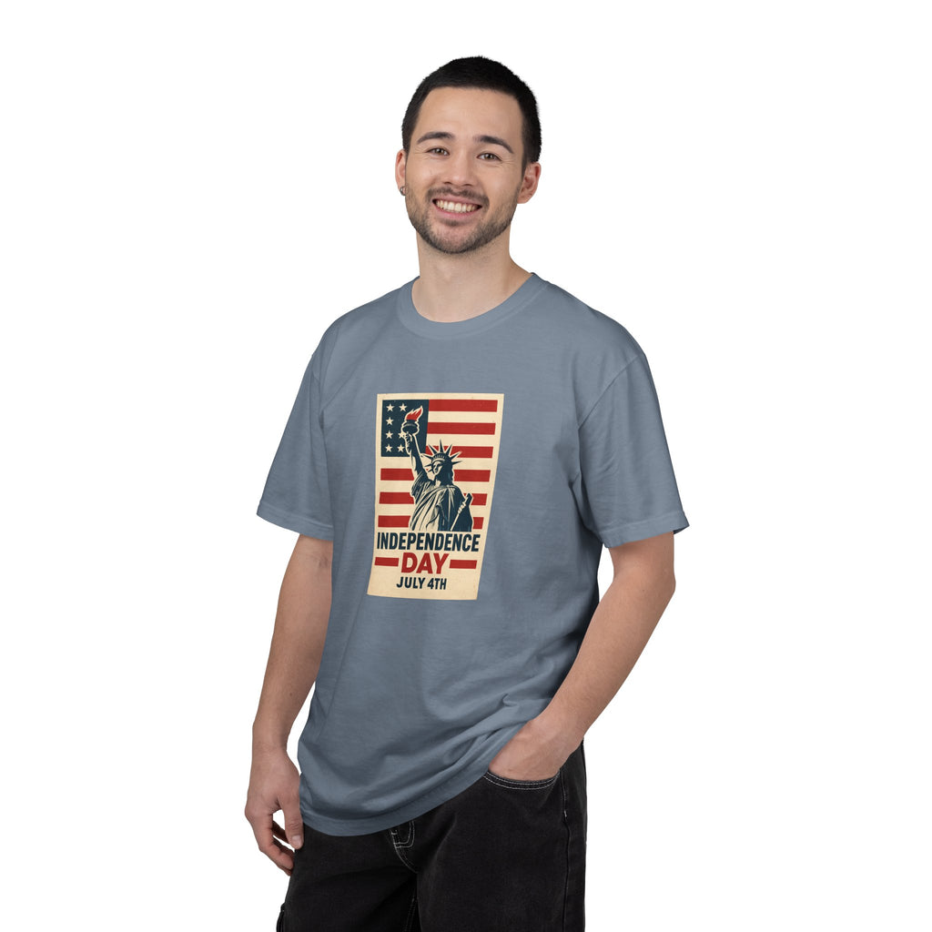 Independence Day T-Shirt – Statue of Liberty American Flag July 4th Graphic Tee