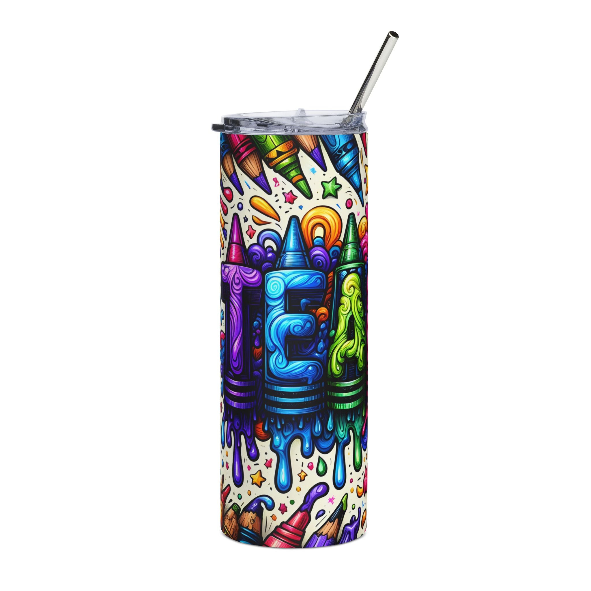 Colorful Drippy Crayon Teacher 20oz Tumbler