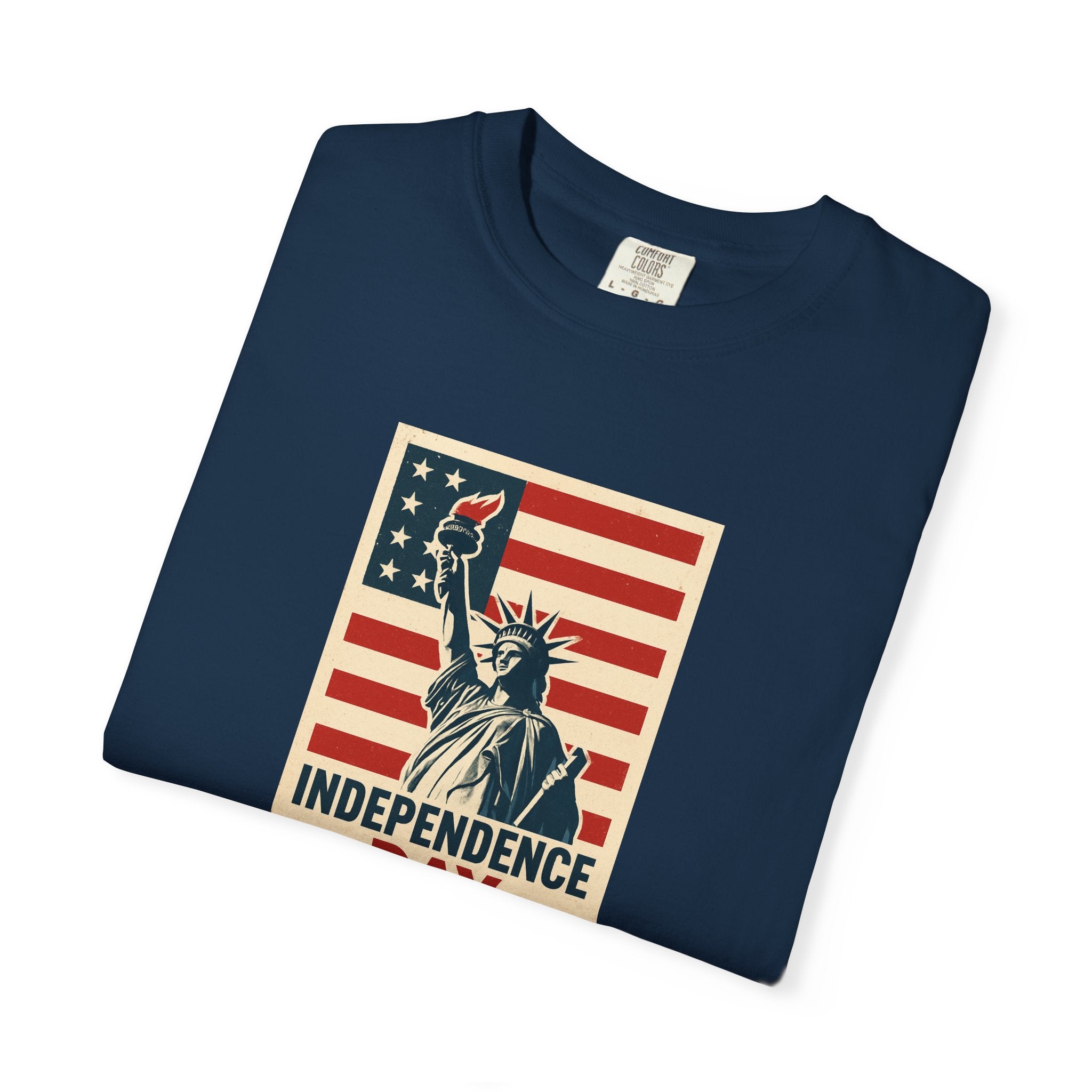 Independence Day T-Shirt – Statue of Liberty American Flag July 4th Graphic Tee